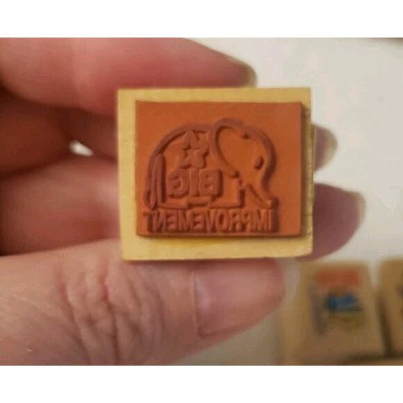Noteworthy RUBBER STAMPS Lot of 4 Teacher Classroom Rubber Stamps Wood Mounted - Picture 6 of 9